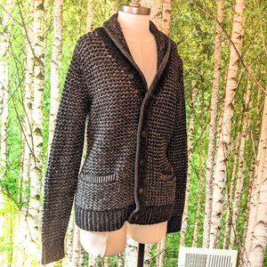 rag & bone for Neiman Marcus Gray Wool Shawl Collar Cardigan Sweater